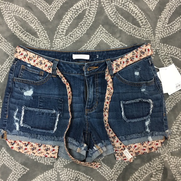 LC Lauren Conrad Pants - Lauren Conrad patchwork cut offs sz 2 NWT
